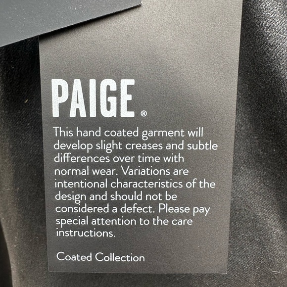 Paige Transcend Claudine Black Jean-Coated Collection-looks like leather! - Picture 10 of 16